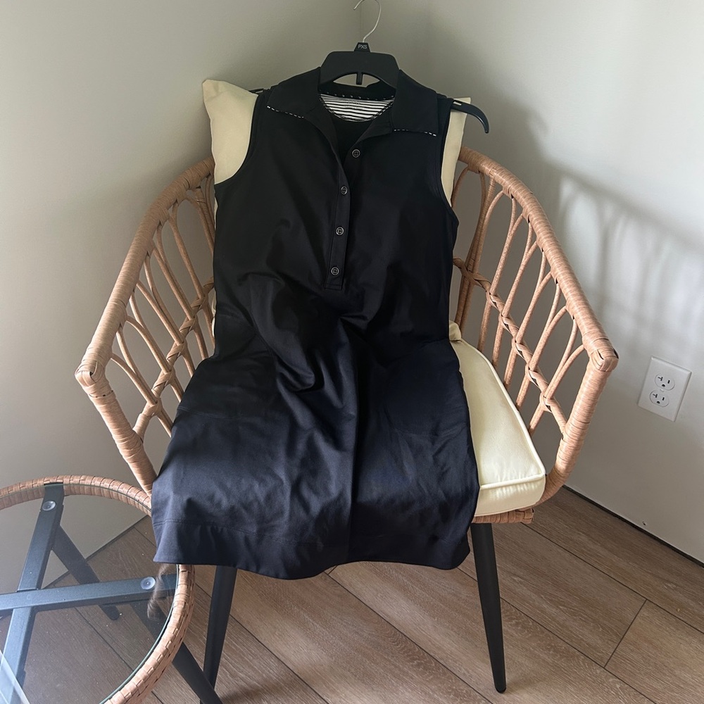TOMMY BAHAMA XS Sleeveless Black Button-Up Dress